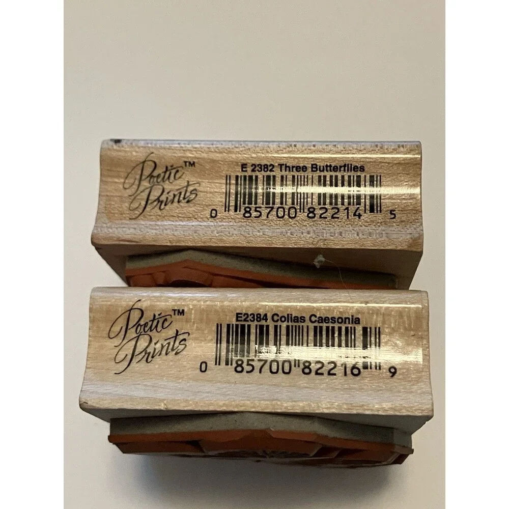 Hero Arts Rubber Stamps Butterflies Petite Prints set of 2 wood mount